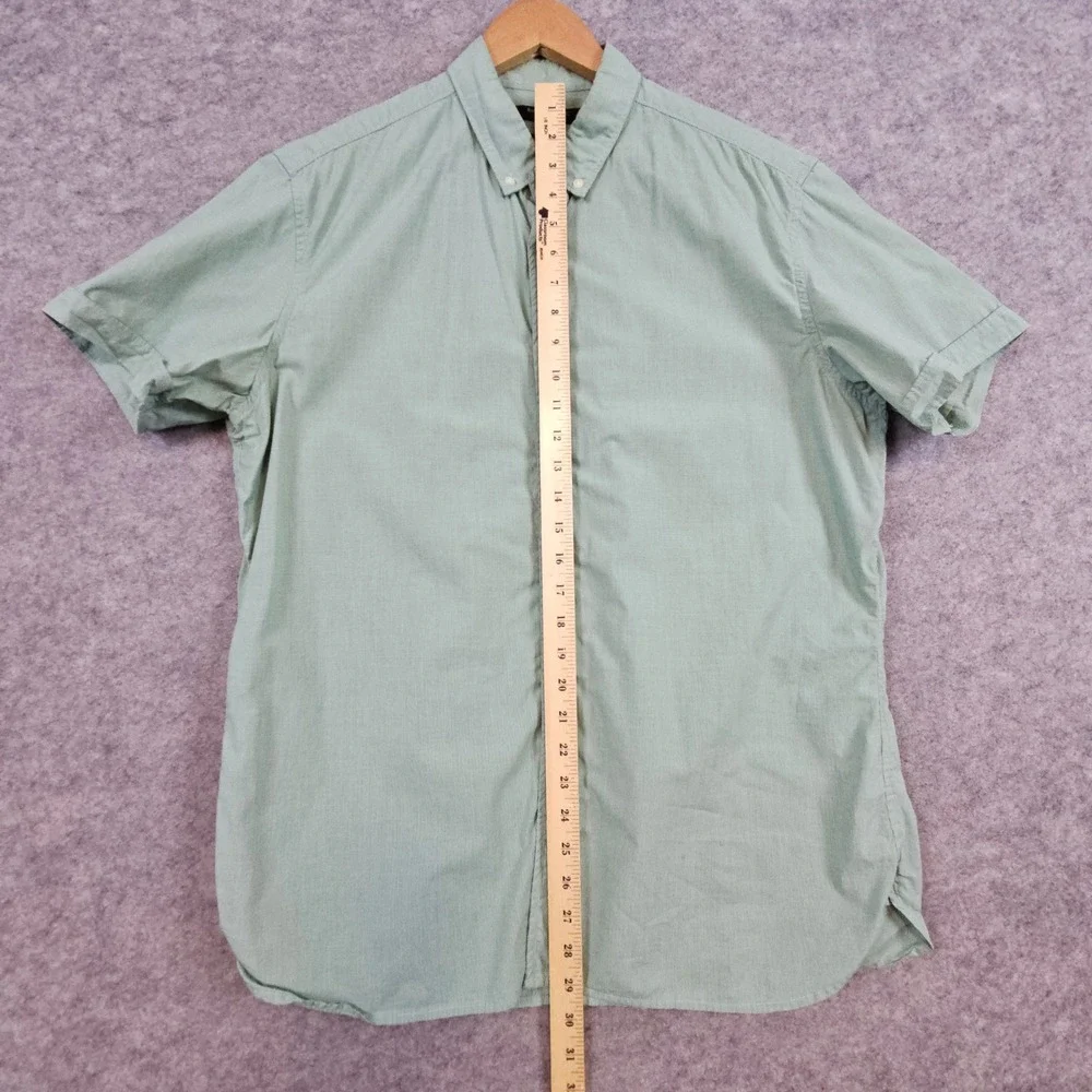 Banana Republic Men's Shirt Size L Green Nailhead Camden‎ Fit Lightweight STAIN